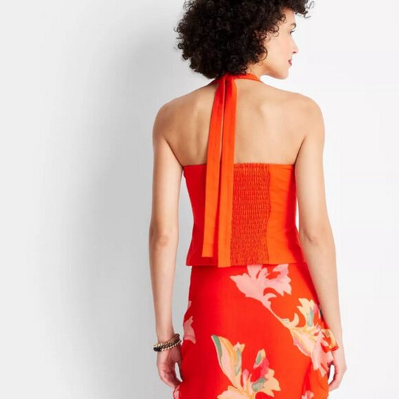 Jenee Naylor Tie Neck Halter Top NWT Size XXL Red Future Collective - Picture 4 of 9